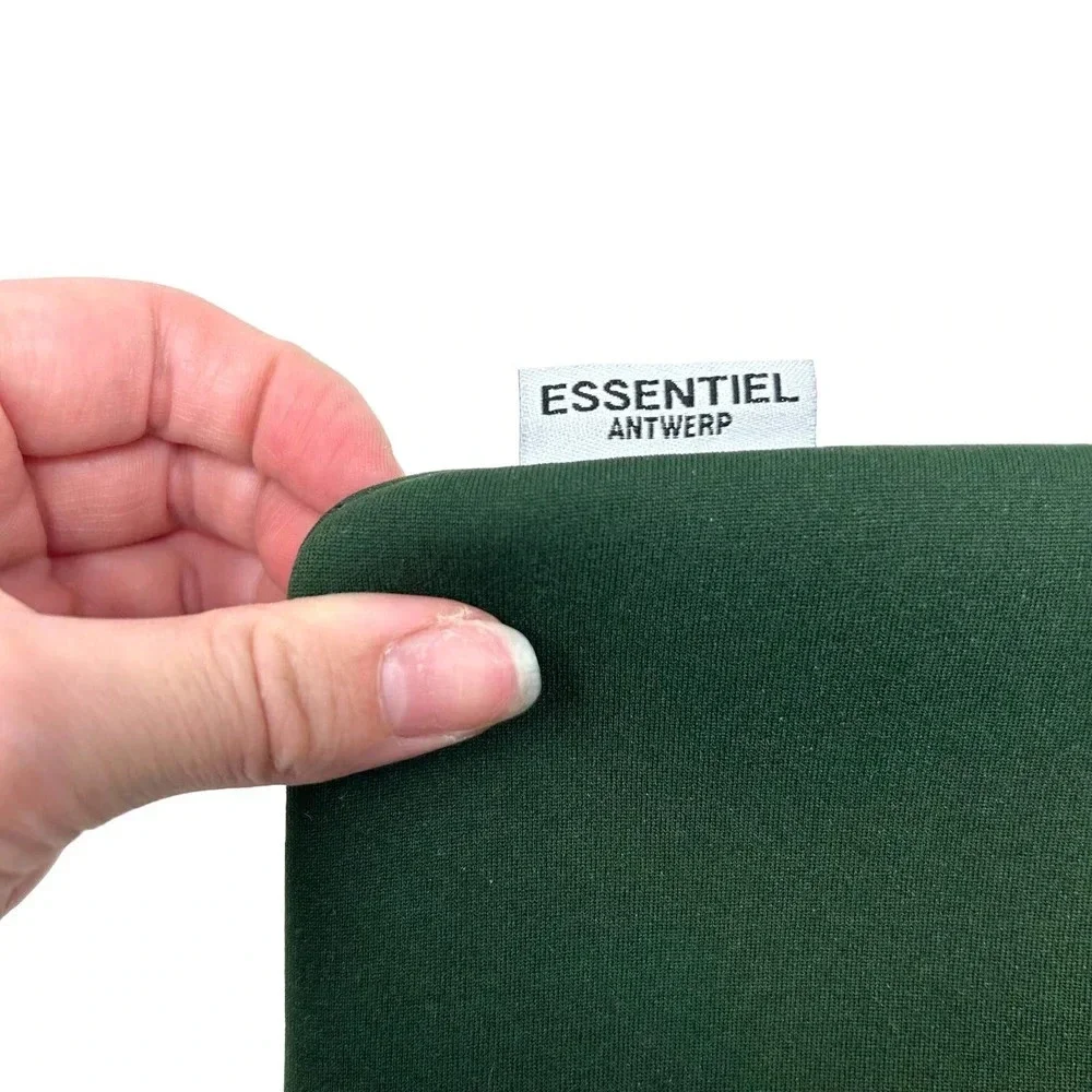 Essentiel Antwerp‎ Good Vibes Green Neoprene Zip Around Pouch Cosmetic Bag